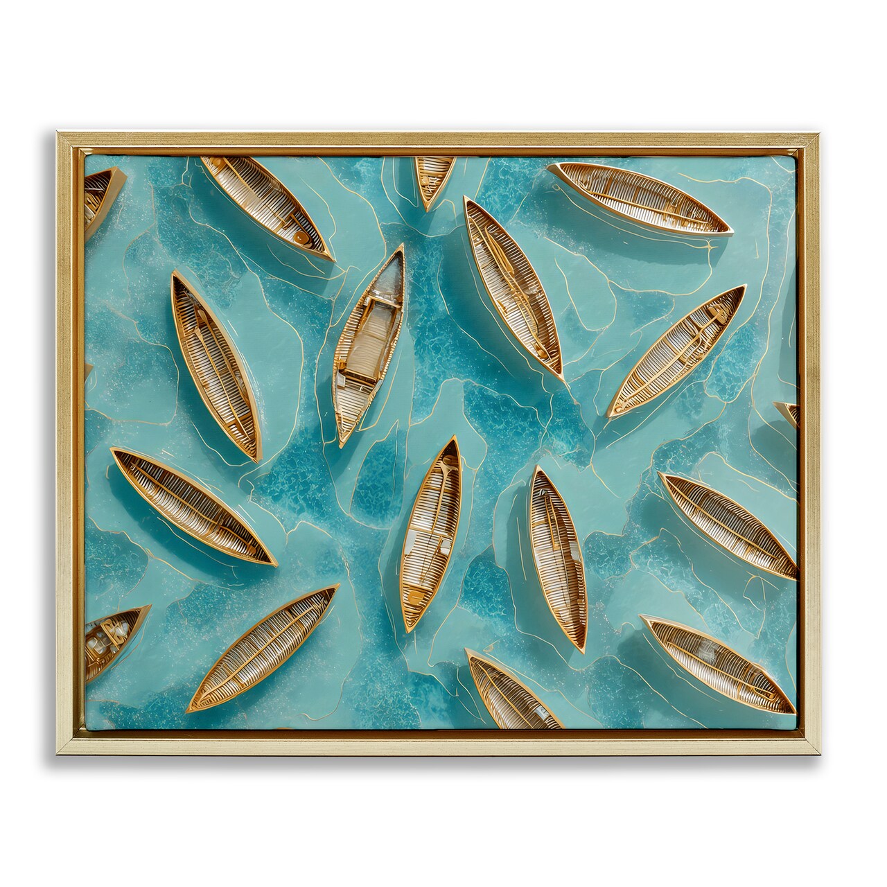 Stupell Industries Harmonious Canoes on Water Floating Frame, design by Franklyn Gregory